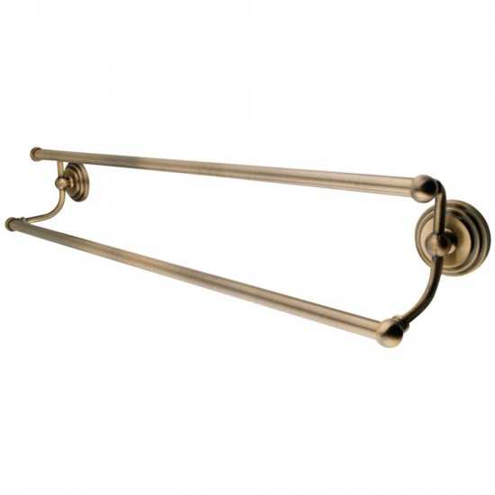 Kingston Brass Milano 24" Dual Towel Bar, Antique Brass