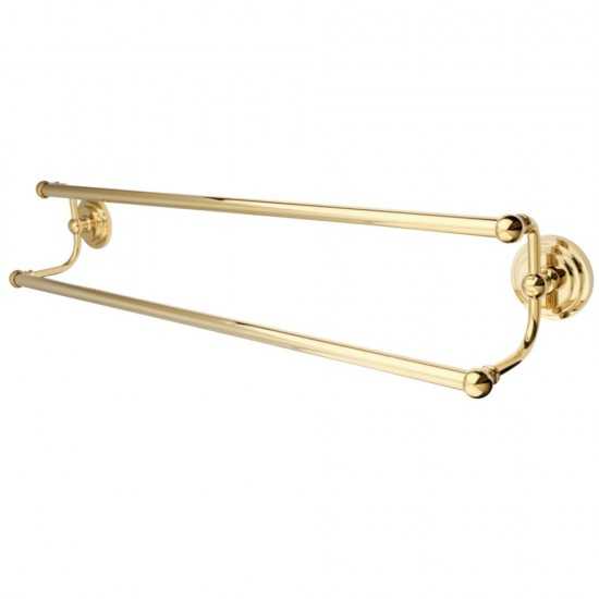 Kingston Brass Milano 24" Dual Towel Bar, Polished Brass