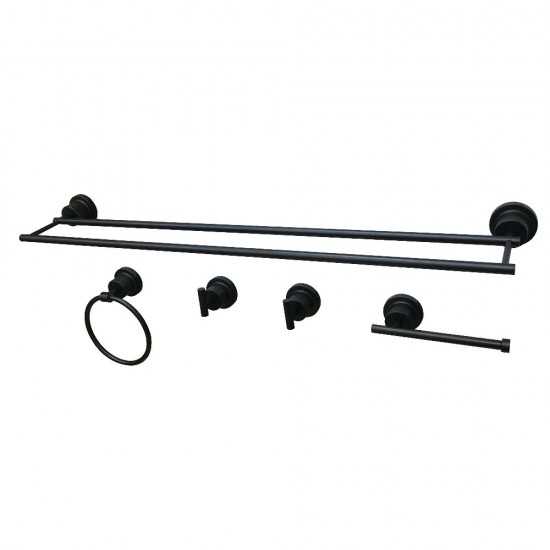 Kingston Brass Concord 5-Piece Bathroom Accessory Set, Matte Black