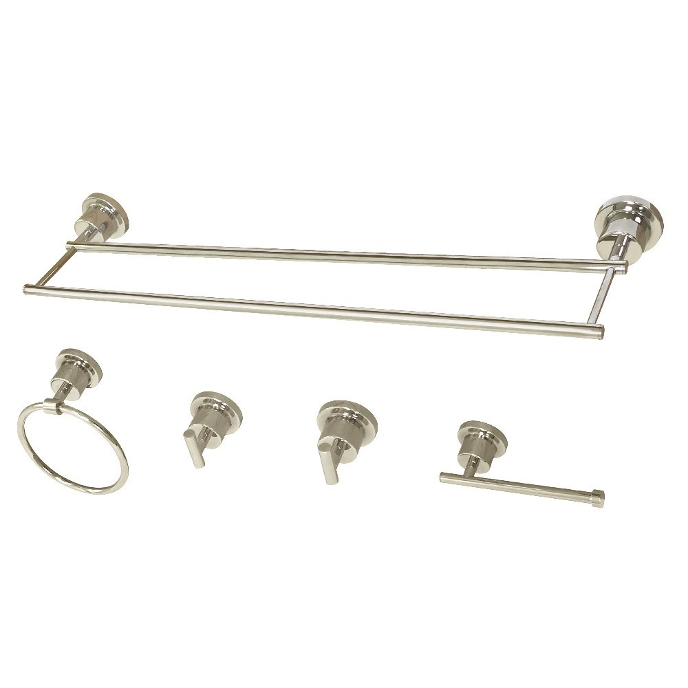 Kingston Brass Concord 5-Piece Bathroom Accessory Set, Polished Nickel