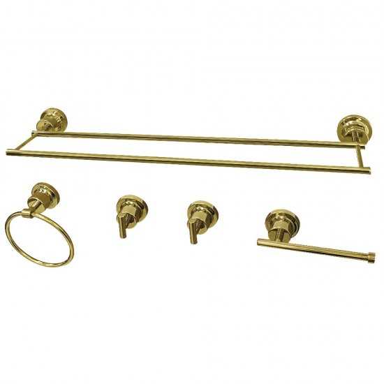 Kingston Brass Concord 5-Piece Bathroom Accessory Set, Polished Brass