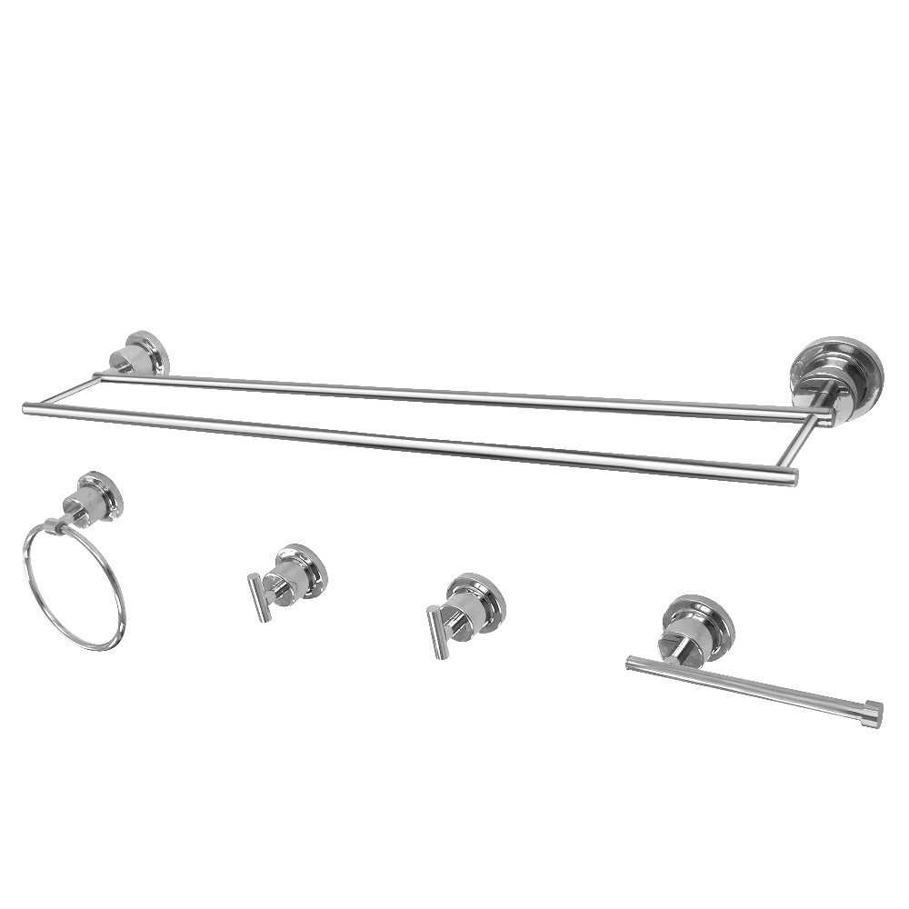 Kingston Brass Concord 5-Piece Bathroom Accessory Set, Polished Chrome