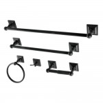 Kingston Brass Serano 5-Piece Bathroom Accessory Set, Black