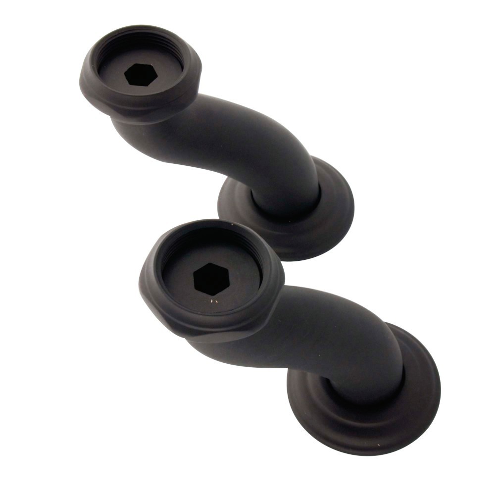 Kingston Brass S Shape Swing Elbow for 7" Centers Deck Mount Tub Filler with Hand Shower, Oil Rubbed Bronze
