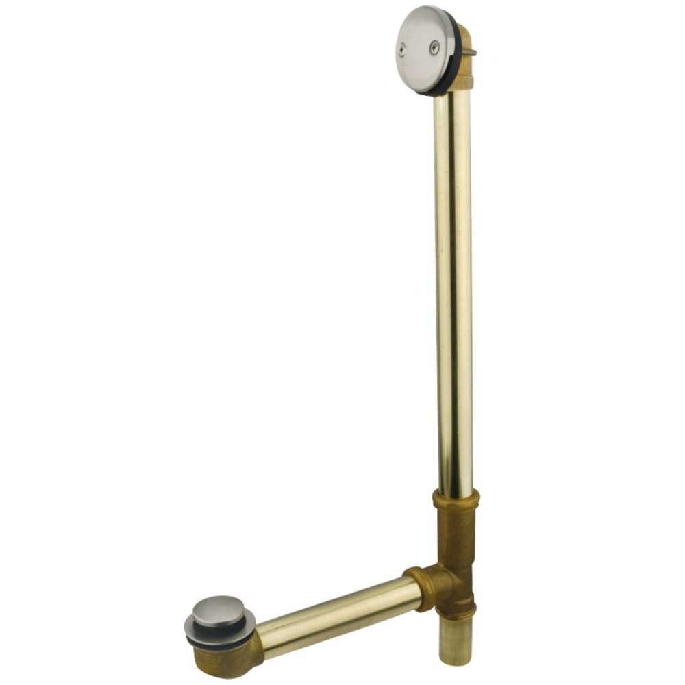 Kingston Brass 20" Tub Waste with Overflow with Tip Toe Drain, Brushed Nickel