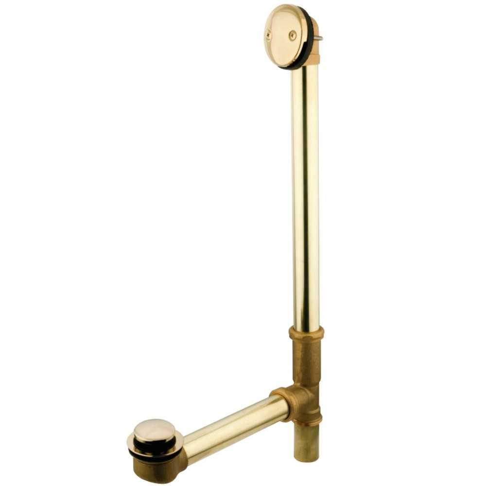 Kingston Brass 20" Tub Waste with Overflow with Tip Toe Drain, Polished Brass