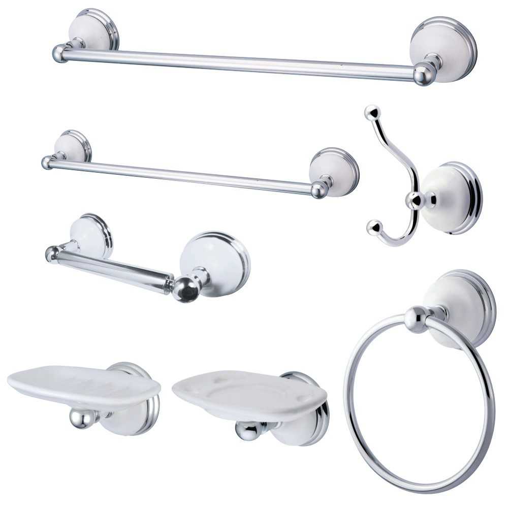 Kingston Brass Bathroom Accessory Combo, Polished Chrome