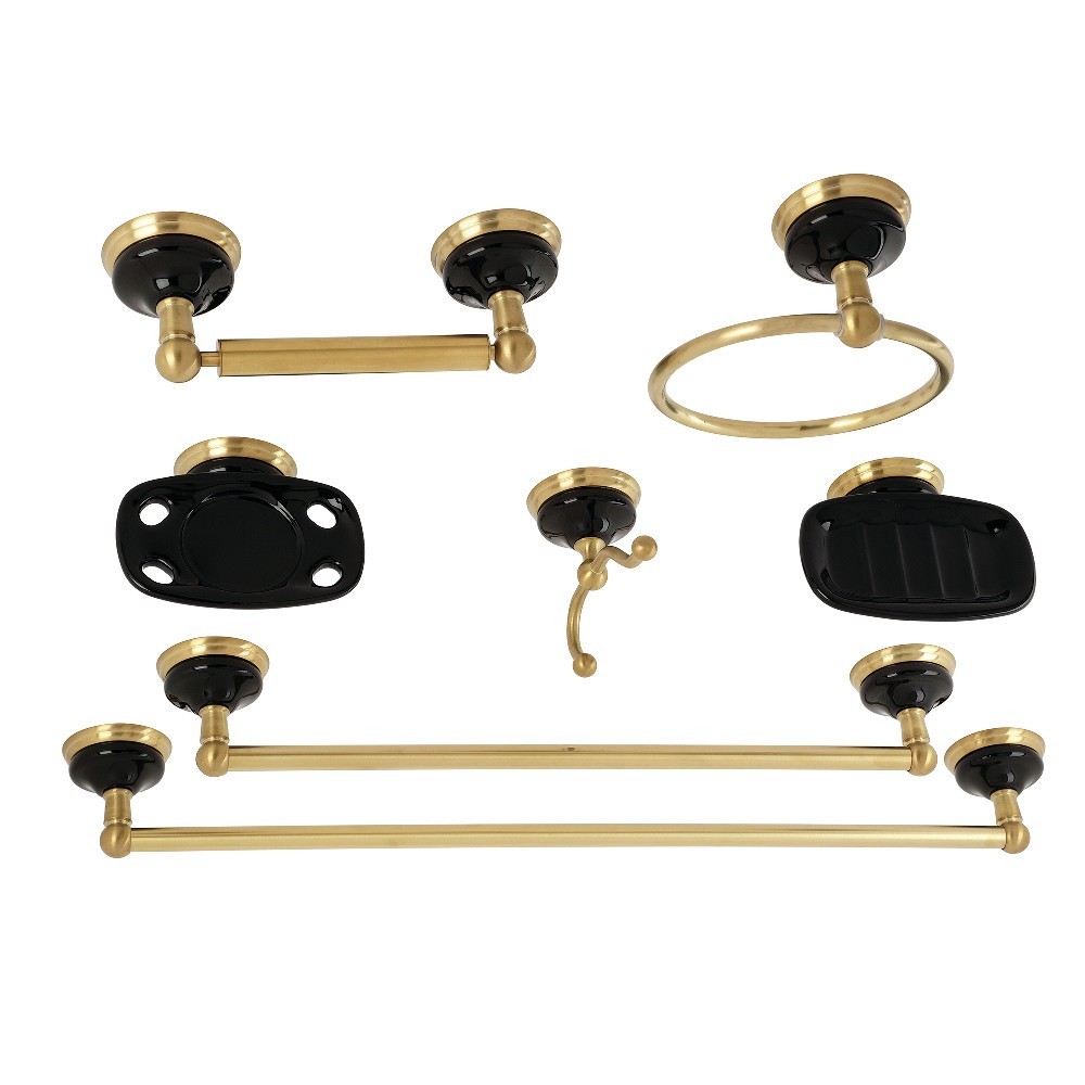 Kingston Brass BAK9110BB1 Onyx Bathroom Accessory Set, Brushed Brass