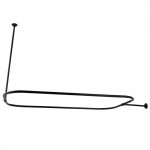 Kingston Brass Rectangular Shower Curtain Rod, Matte Black