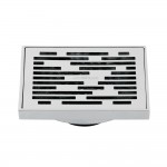 Kingston Brass Watercourse Transit 4" Square Grid Shower Drain, Polished Chrome