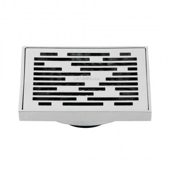 Kingston Brass Watercourse Transit 4" Square Grid Shower Drain, Polished Chrome