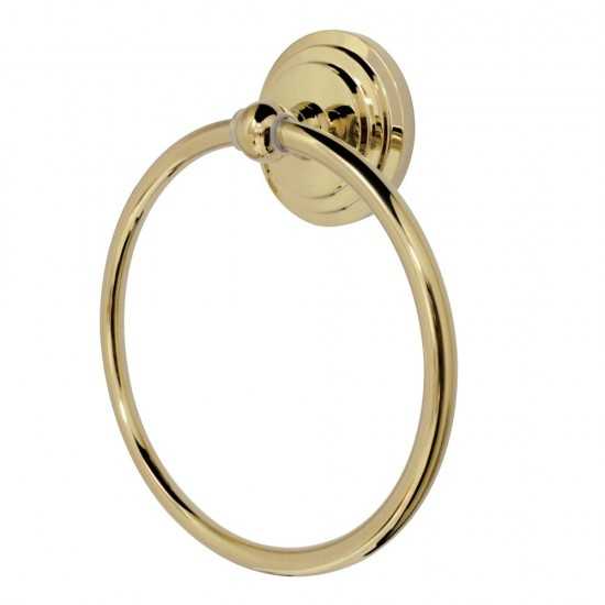 Kingston Brass Milano Towel Ring, Polished Brass