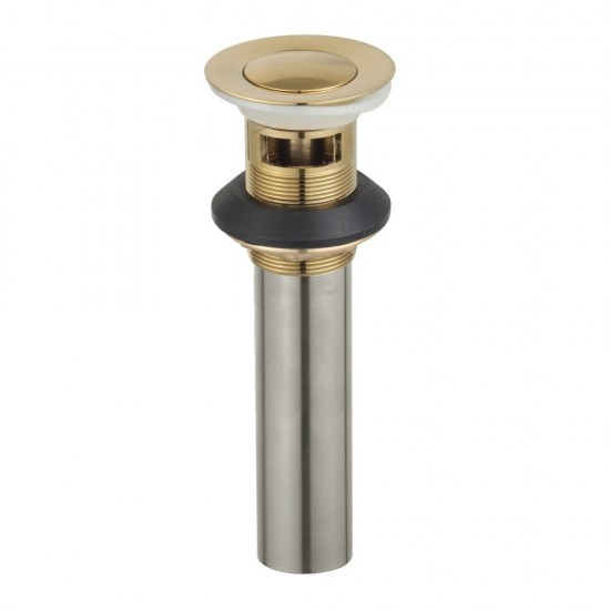 Kingston Brass Complement Push-Up Drain with Overflow, Brushed Brass