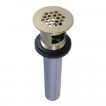 Kingston Brass Grid Drain with Overflow, Brushed Brass