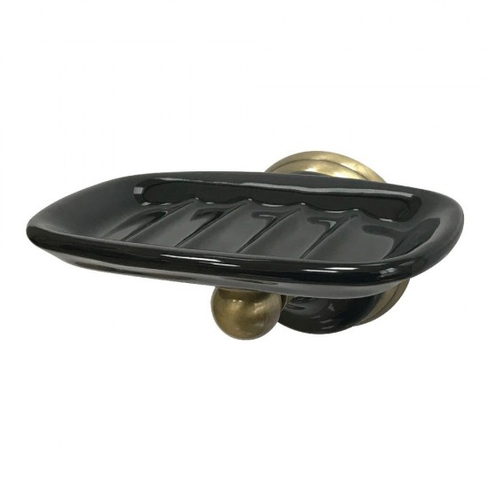 Kingston Brass Water Onyx Soap Dish Holder, Antique Brass