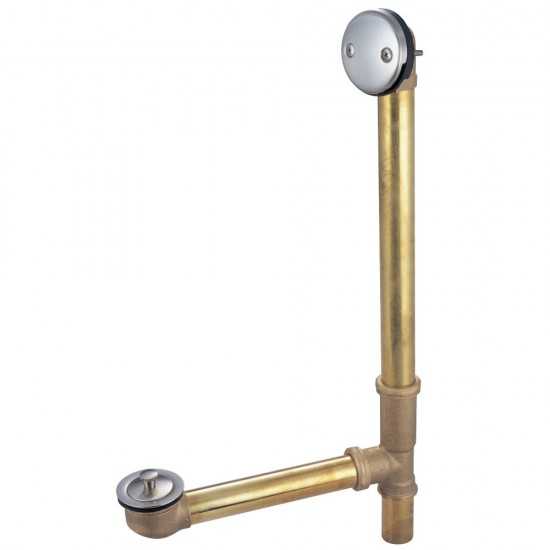 Kingston Brass 16" Tub Waste with Overflow with Lift and Lock Drain, Brushed Nickel