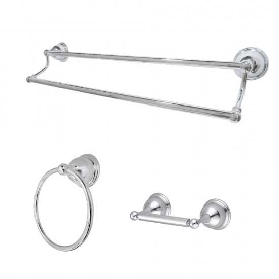 Kingston Brass Restoration 3-Piece Bathroom Hardware, Polished Chrome