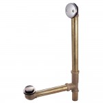 Kingston Brass 16" Tub Waste with Overflow with Tip Toe Drain, Brushed Nickel