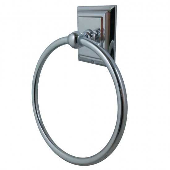 Kingston Brass Millennium Towel Ring, Polished Chrome