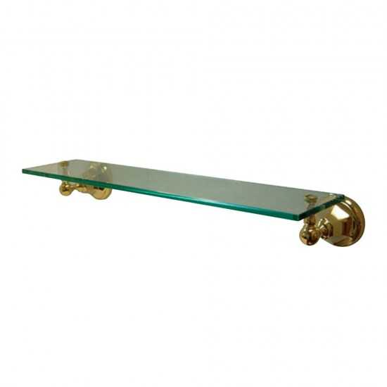 Kingston Brass Metropolitan Cosmetic Glass Shelf, Polished Brass