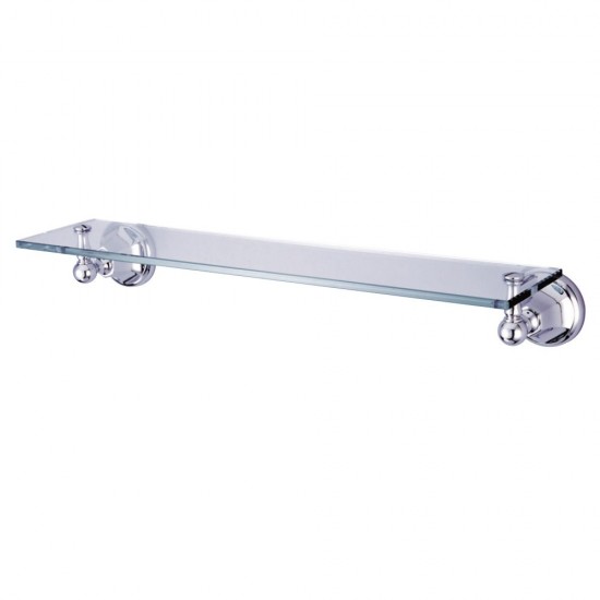 Kingston Brass Metropolitan Cosmetic Glass Shelf, Polished Chrome