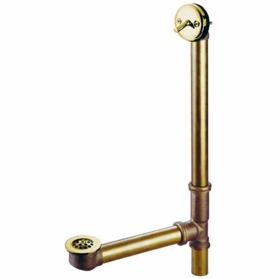 Kingston Brass 16" Trip Lever Waste and Overflow Drain, Polished Brass