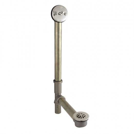 Kingston Brass 16" Trip Lever Waste and Overflow Drain, Polished Nickel