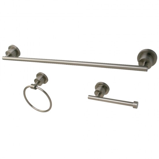 Kingston Brass 3-Piece Bathroom Accessories Set, Brushed Nickel