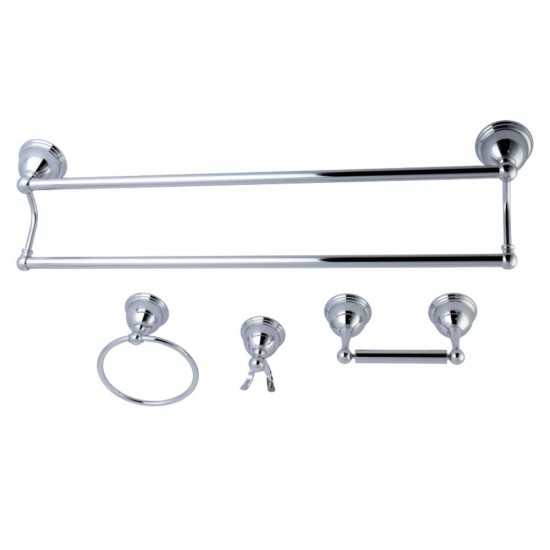 Kingston Brass Restoration 4-Piece Bathroom Hardware, Polished Chrome