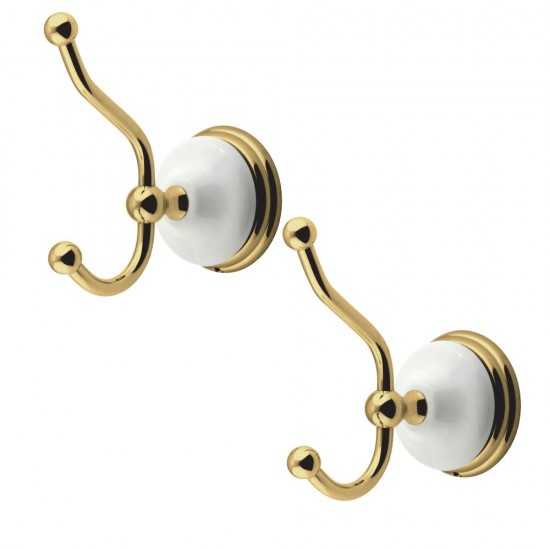 Kingston Brass Victorian 2-Piece Robe Hook, Polished Brass