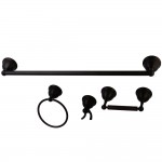 Kingston Brass Restoration 4-Piece Bathroom Hardware, Oil Rubbed Bronze