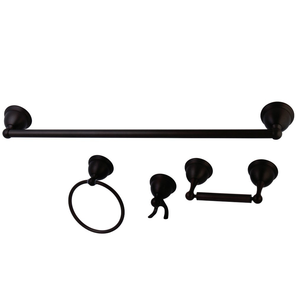 Kingston Brass Restoration 4-Piece Bathroom Hardware, Oil Rubbed Bronze