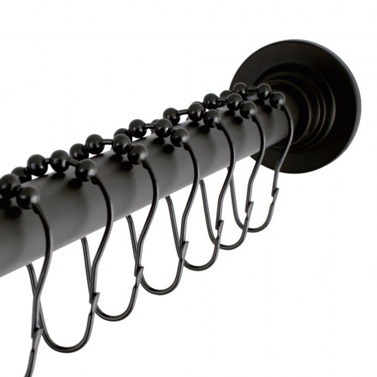 Kingston Brass Adjustable Shower Rod and Shower Ring Set, Oil Rubbed Bronze