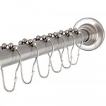 Kingston Brass Adjustable Shower Rod and Shower Ring Set, Brushed Nickel