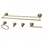 Kingston Brass Concord 5-Piece Bathroom Accessory Set, Brushed Brass