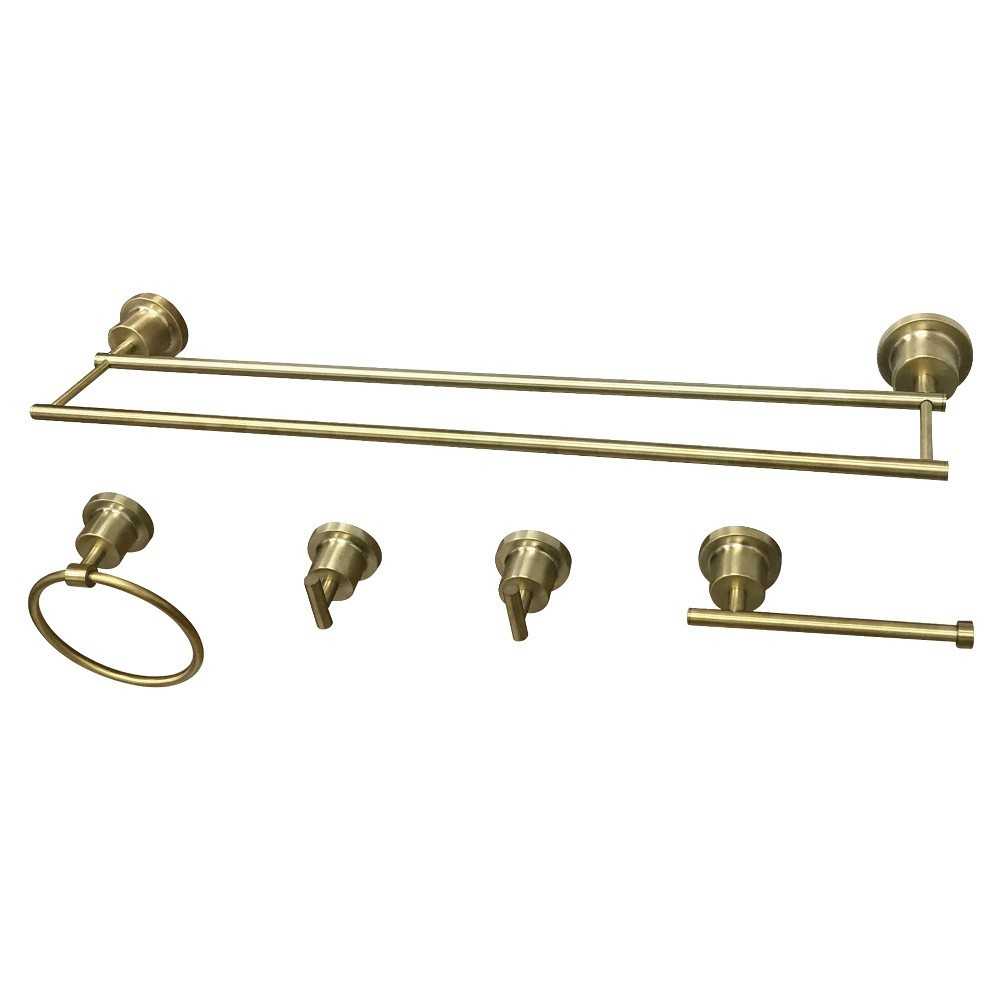 Kingston Brass Concord 5-Piece Bathroom Accessory Set, Brushed Brass