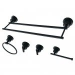 Kingston Brass Concord 5-Piece Bathroom Accessory Set, Matte Black