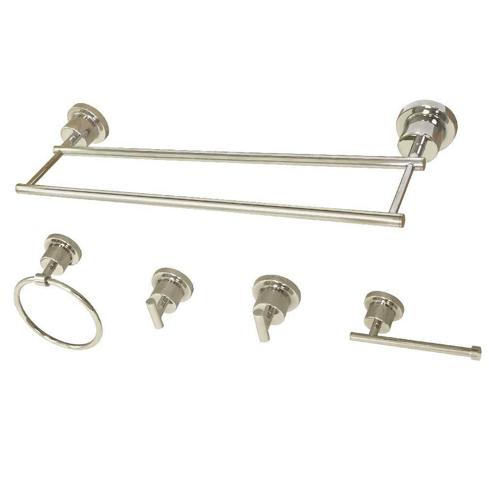 Kingston Brass Concord 5-Piece Bathroom Accessory Set, Polished Nickel