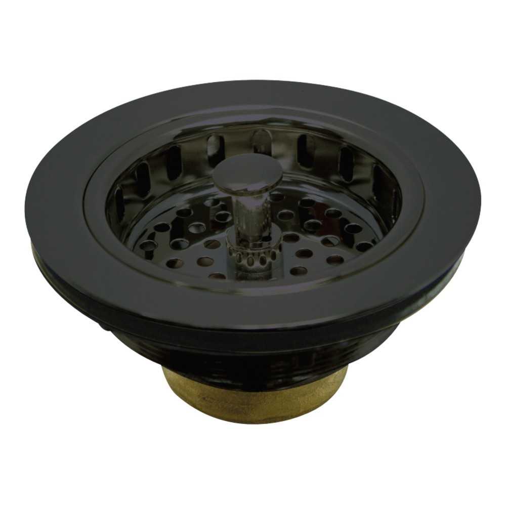 Kingston Brass Water Onyx Kitchen Sink Basket Strainer, Black Stainless Steel Kingston Brass Water Onyx Kitchen Sink Basket Strainer, Black Stainless Steel