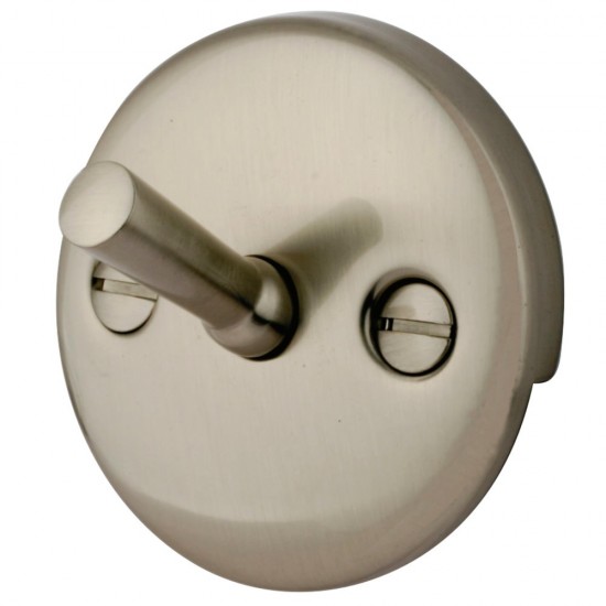 Kingston Brass Round Overflow Plate with Trip Lever Drain, Brushed Nickel