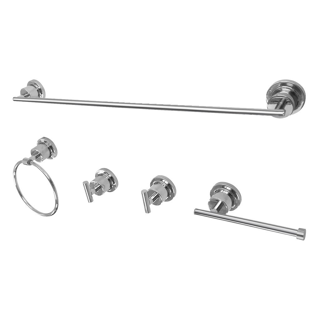 Kingston Brass Concord 5-Piece Bathroom Accessory Set, Polished Chrome Kingston Brass Concord 5-Piece Bathroom Accessory Set, Polished Chrome