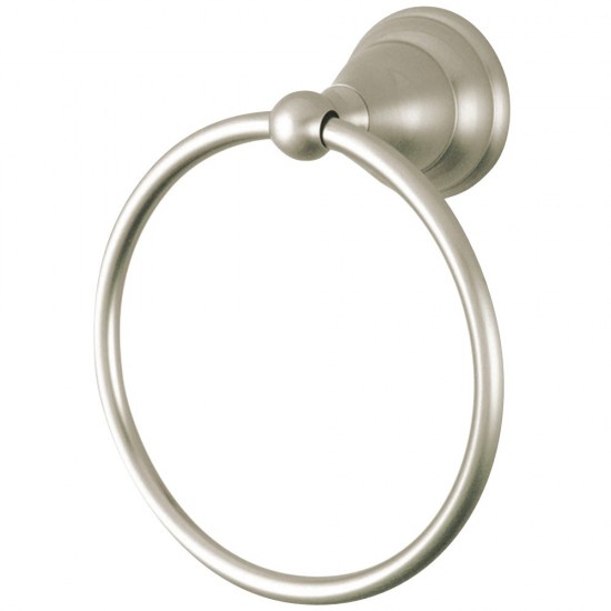 Kingston Brass Royale Towel Ring, Brushed Nickel