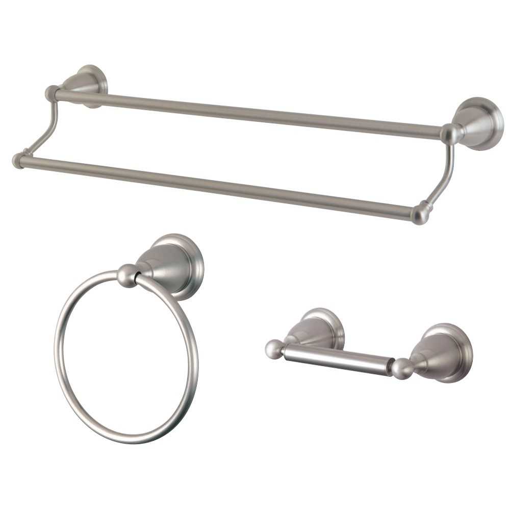 Kingston Brass 3-Piece Bathroom Accessory Set, Brushed Nickel