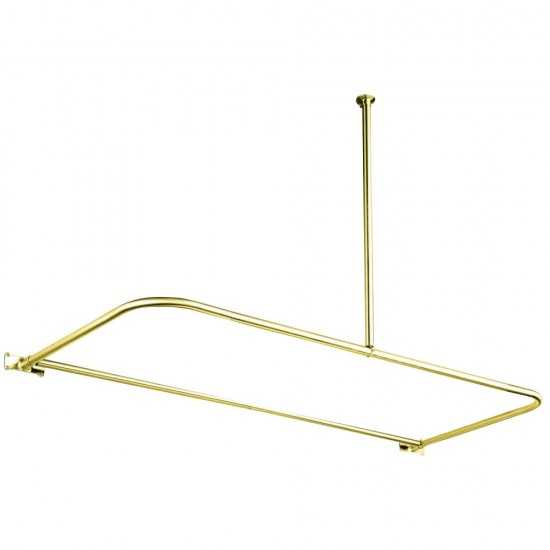 Kingston Brass D-Type Shower Rod, Polished Brass