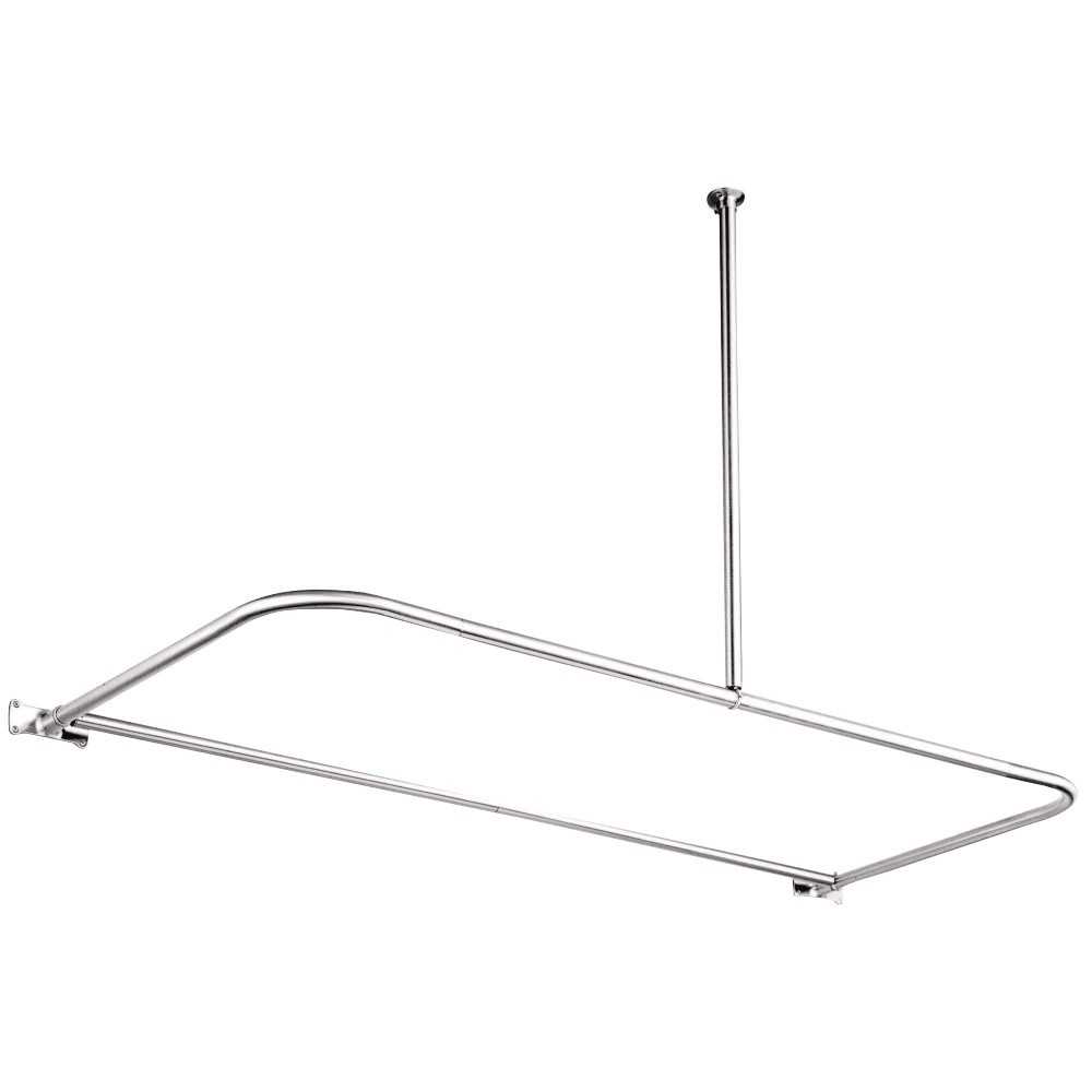 Kingston Brass D-Type Shower Rod, Polished Chrome