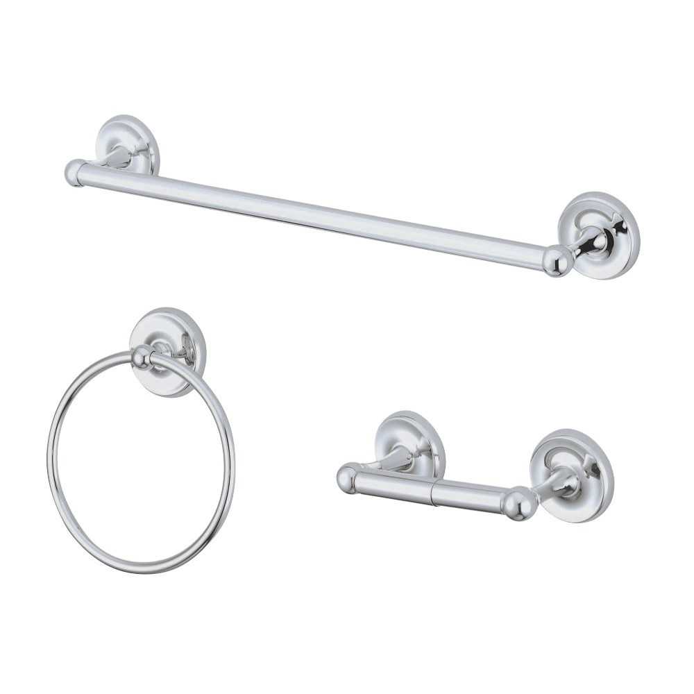 Kingston Brass Victorian 3-Piece Bathroom Accessory Set, Polished Chrome