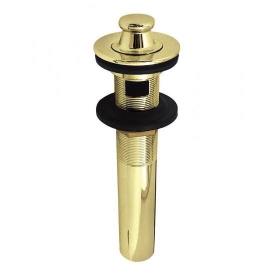 Kingston Brass Lift and Turn Sink Drain with Overflow Hole, 17 Gauge, Polished Brass