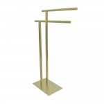 Kingston Brass Freestanding Double Towel Rack, Brushed Brass