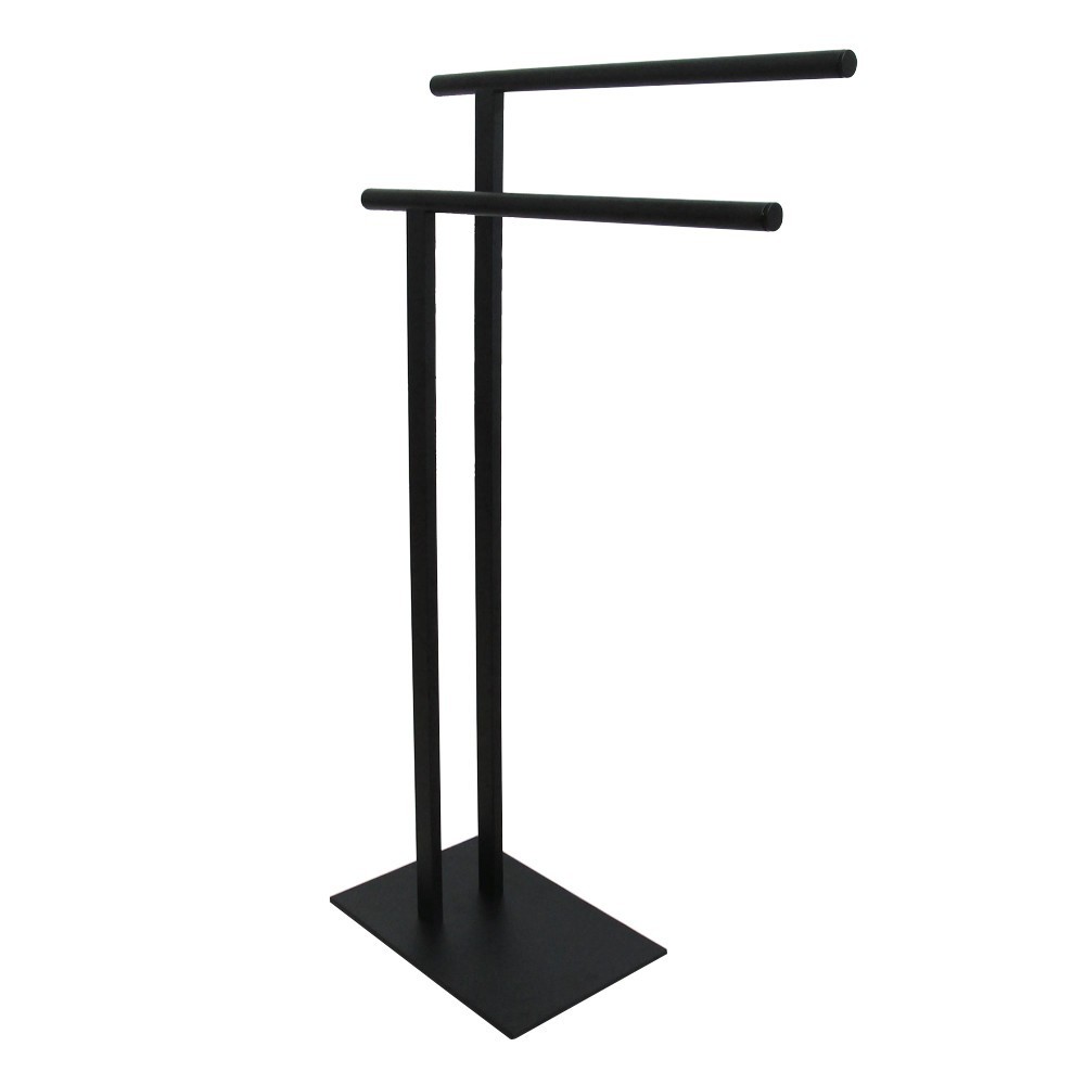 Kingston Brass Freestanding Double Towel Rack, Matte Black