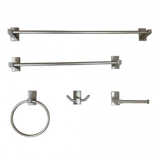 Kingston Brass Continental 5-Piece Bathroom Accessory Set, Brushed Nickel